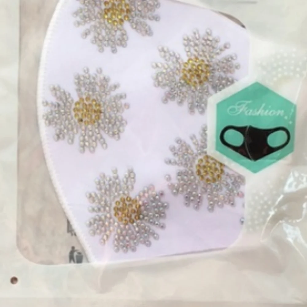 New! 4 Pack Rhinestone Fashion Face Masks